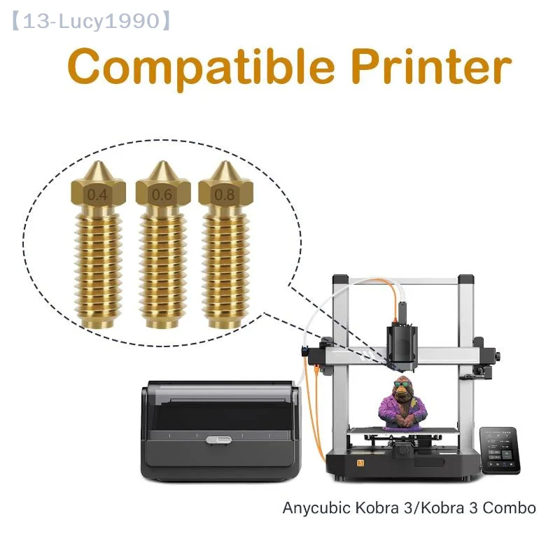 

Для сопла Anycubic Kobra 3, латунные сопла для 3D-принтеров из закаленной стали 0,4 мм 0,8 мм 1 мм