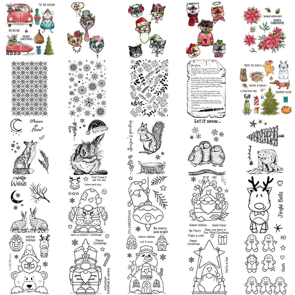 2023 New Merry Christmas Collection Sreies Clear Stamp and Dies for DIY Scrapbooking photo album Embossing Greeting Card Craft