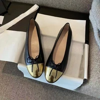 Women Ballet Shoes Bow Flat-soled Single Shoes Round Head Lazy Shoes Ladies Casual Shoes 7