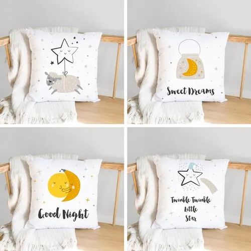 Junior Home Concept Sleepyhead Cute Character 4'lü Pillow decorate Case Set