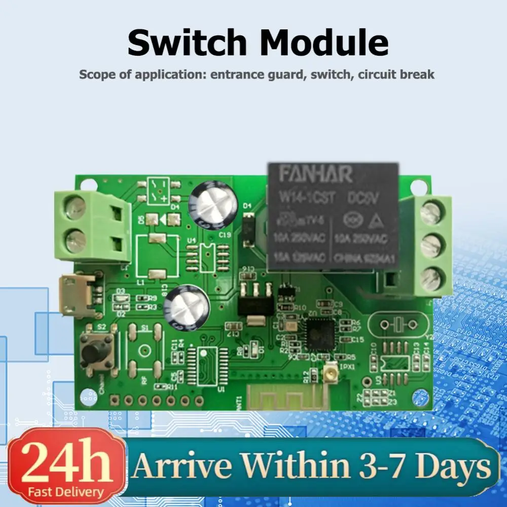 

DC12V/5-32V Wireless WiFi Smart Switch Inching/Self-Locking Module