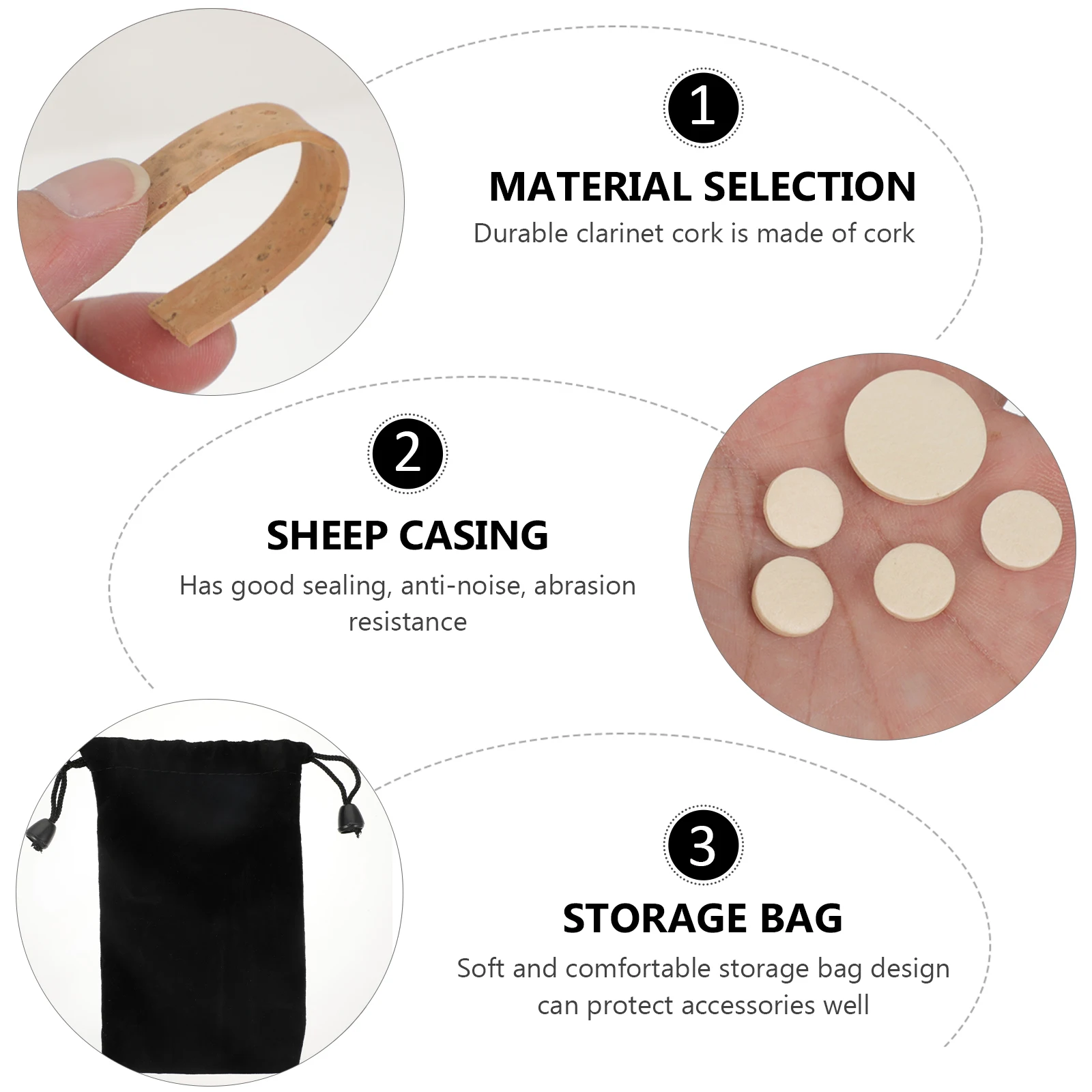 

Clarinet Sound Hole Cushion Replacement Cork Parts Corks Musical Instrument Wooden Accessories