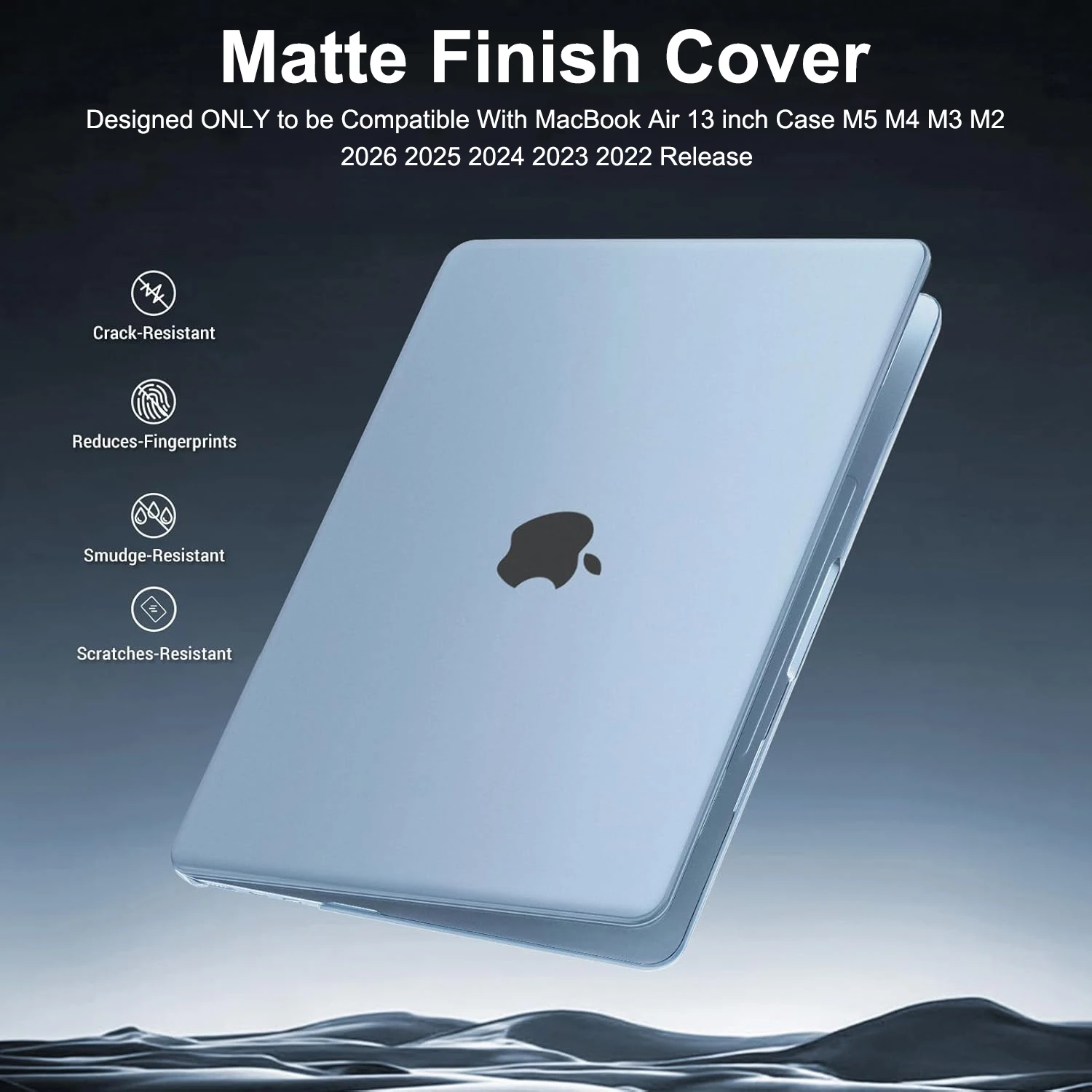 Laptop Matte Case For MacBook Air 13.6 inch Case M5 2026 M4 M3 M2 2025-2022 A3449 A3240 A3113 A2681,Seamlessly Closes Anti-Crack