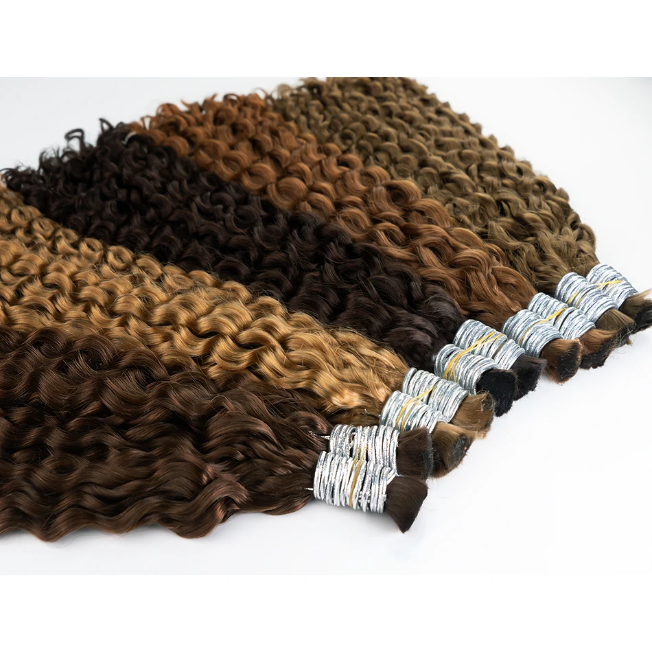 Wholesale Curly Wave Hair Bulk for Boho Braids Raw Virgin 100% Water Wave Human Hair Vietnamese Hair 30 inch