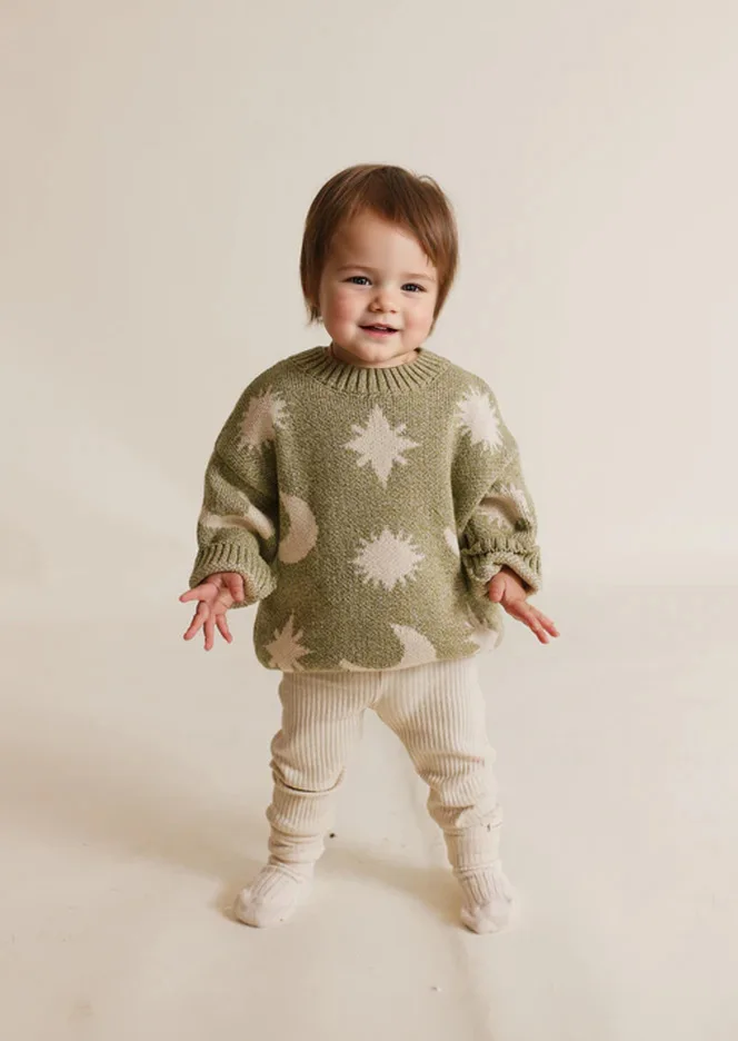 Sweter dziecięcy 2025 Jesień/Zima Nowość Chłopcy i Dziewczynki Uroczy Sweter z Kreskówką Okrągły Dekolt Jesienno-Zimowy Ciepły Sweter Dzianinowy