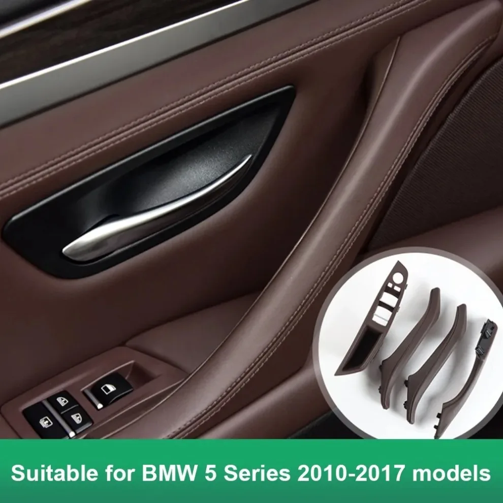 4 PCS Interior Handle Assembly Auto Car Leather Pull Inner Handle Passenger Door Armrest Inner Handle For BMW 5 Series F18 F10
