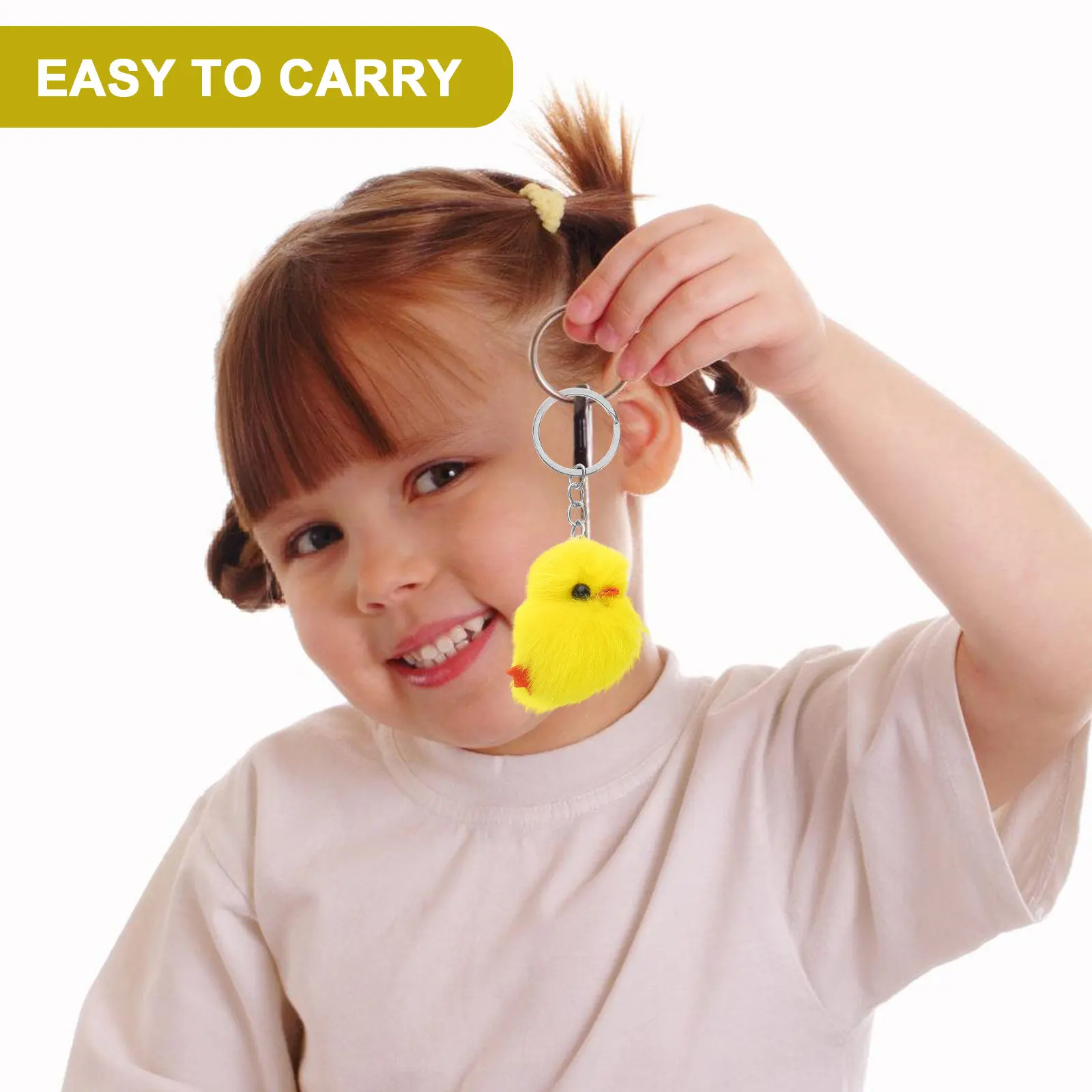 8Pcs Mini Yellow Chick Keychain Soft Chicken Bag Charm Cute Car Keys Pendant Easter Favors Chicken Keychain Cute Keyring