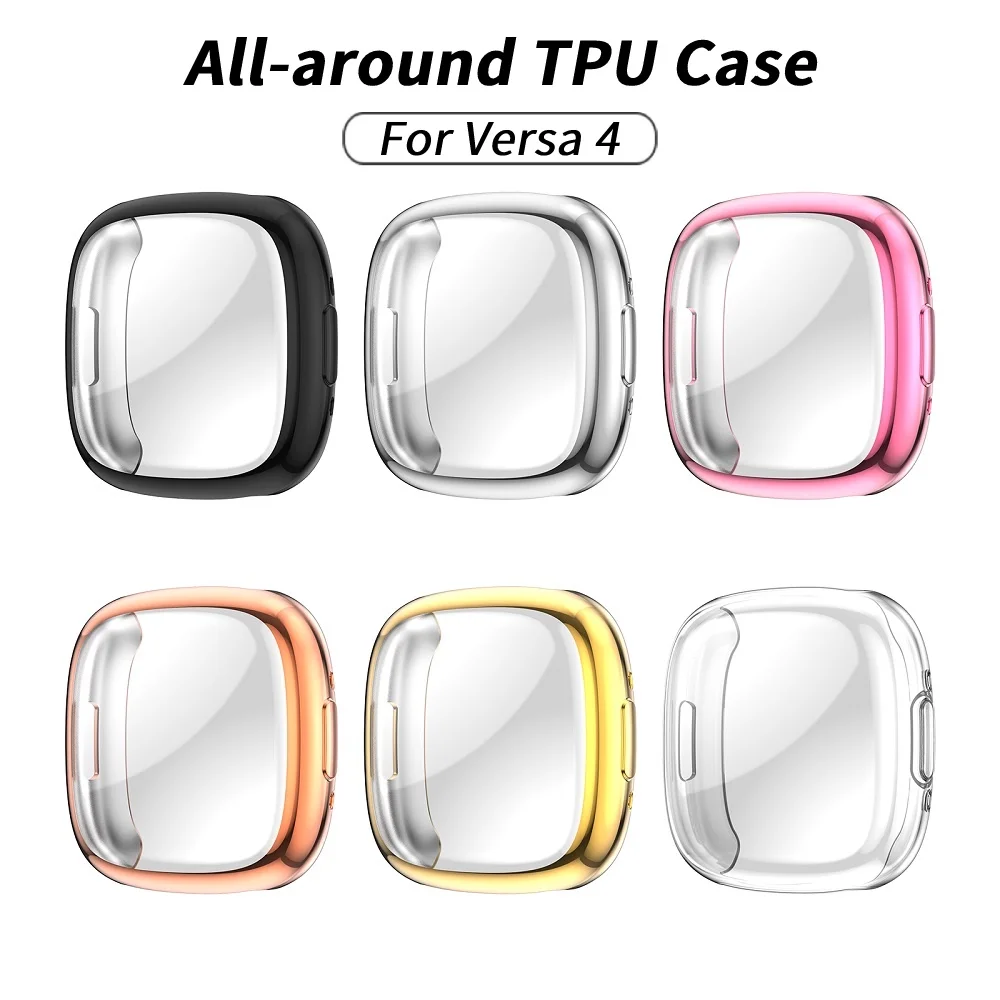Versa 4 Screen Protector Case Ultra Thin Bumper Full Protective Cover Shockproof Case For Fitbit Versa 4 Smart Watch Case Cover