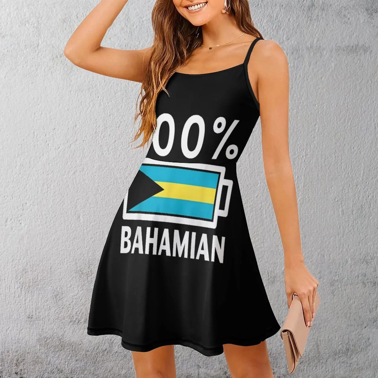 

Sexy 100% Bahamian Flag Design Women's Sling Dress Funny Sarcastic Cocktails Woman's Dress The Dress Top Quality