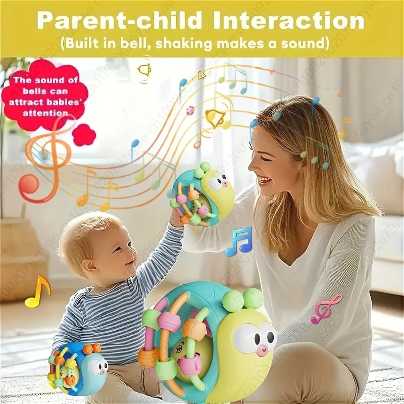 Chocalho de bebê portátil bonito e interessante, bola de plástico para educação precoce, presentes de aniversário, natal, bola de brinquedo de lembrança para recém-nascidos