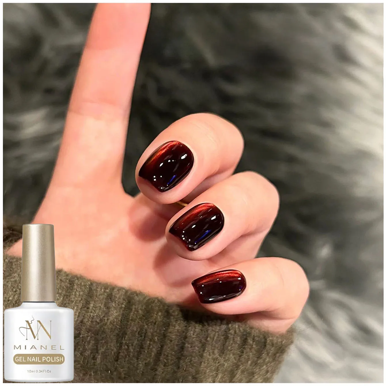 10ML 1PCS Red Black Glass Bead Magnet Cat Eye Gel Nail Polish Autumn Nails Top Selling Whitening Red Nails UV Light Nails