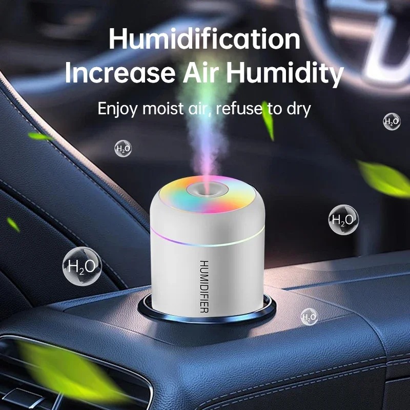 Mini humidificador de aire para coche, difusor de aroma eléctrico USB de 180ML, purificador de aceites esenciales, generador de niebla de aromaterapia, luces para el hogar y el dormitorio