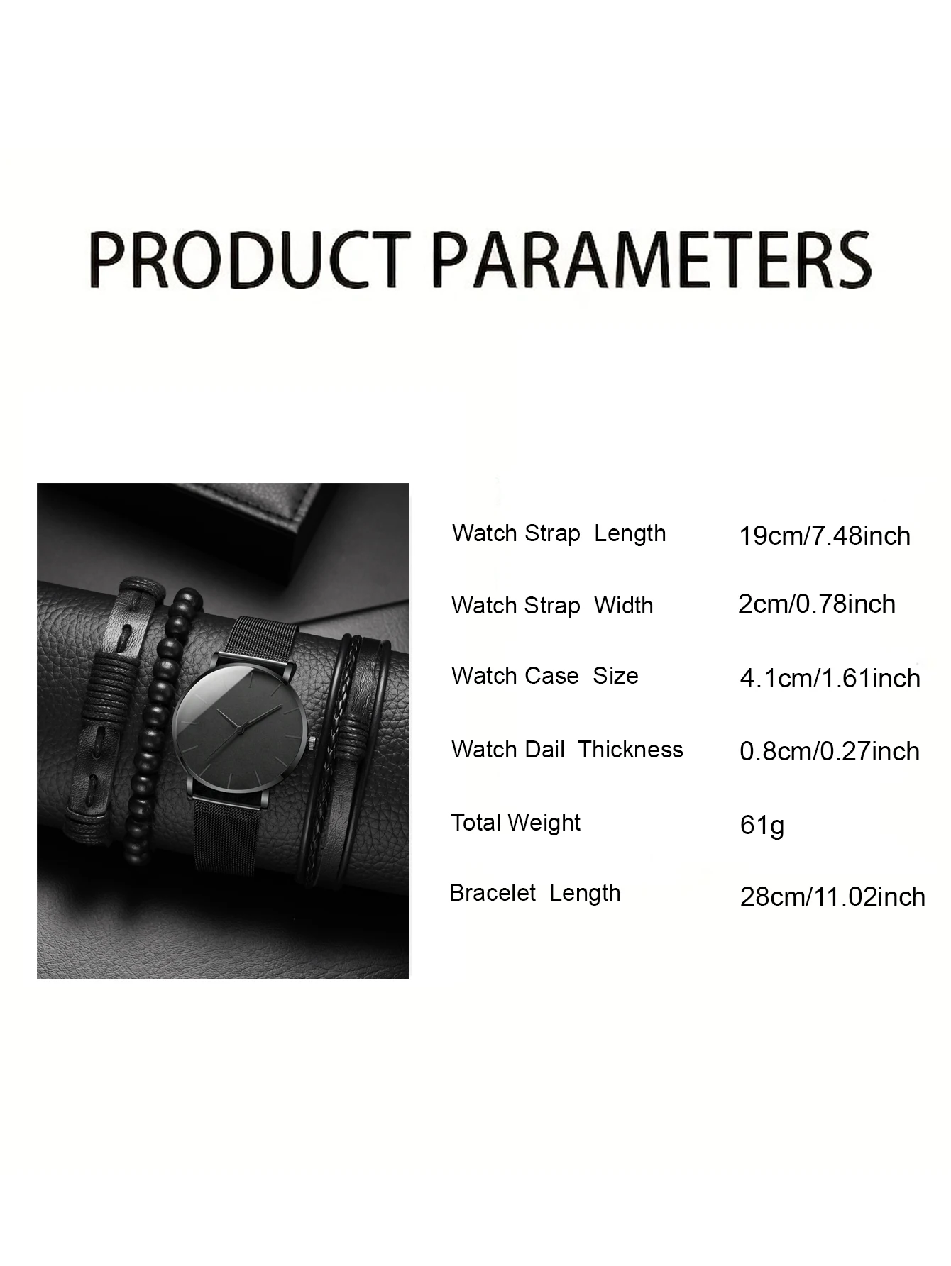 Mens Luxury Quartz Wristwatch Luminous Clock Men Fashion Business Watches Male Casual Black Bracelet Watch