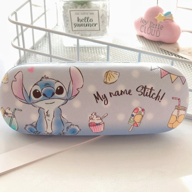 Sanrio Stitch Hello Kitty Glasses Case Children Students Anti Drop Glasses Storage Box Princess Series Pattern Protective Case
