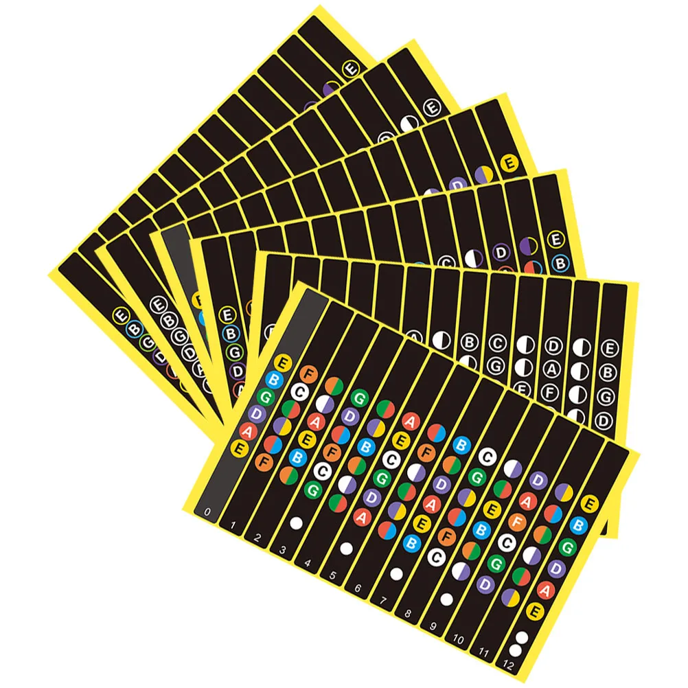 

6 Sheets Guitar Fretboard Stickers Clear Adhesive Folk Electric Guitar Decorations Long Lasting Note Map Self Adhesive Musical
