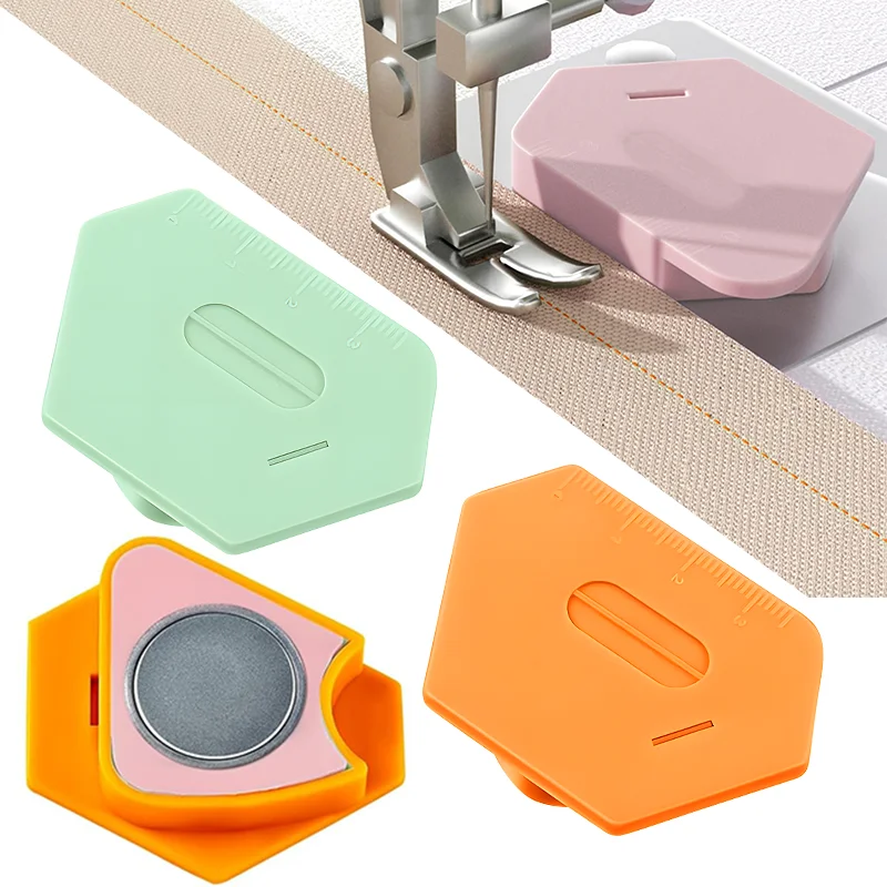 Sewing Magnetic Seam Guide Polygonal Multifucntional Seam Guide Hemmer With Scale Anti-Slip Grip Sewing Machine Guide Magnets