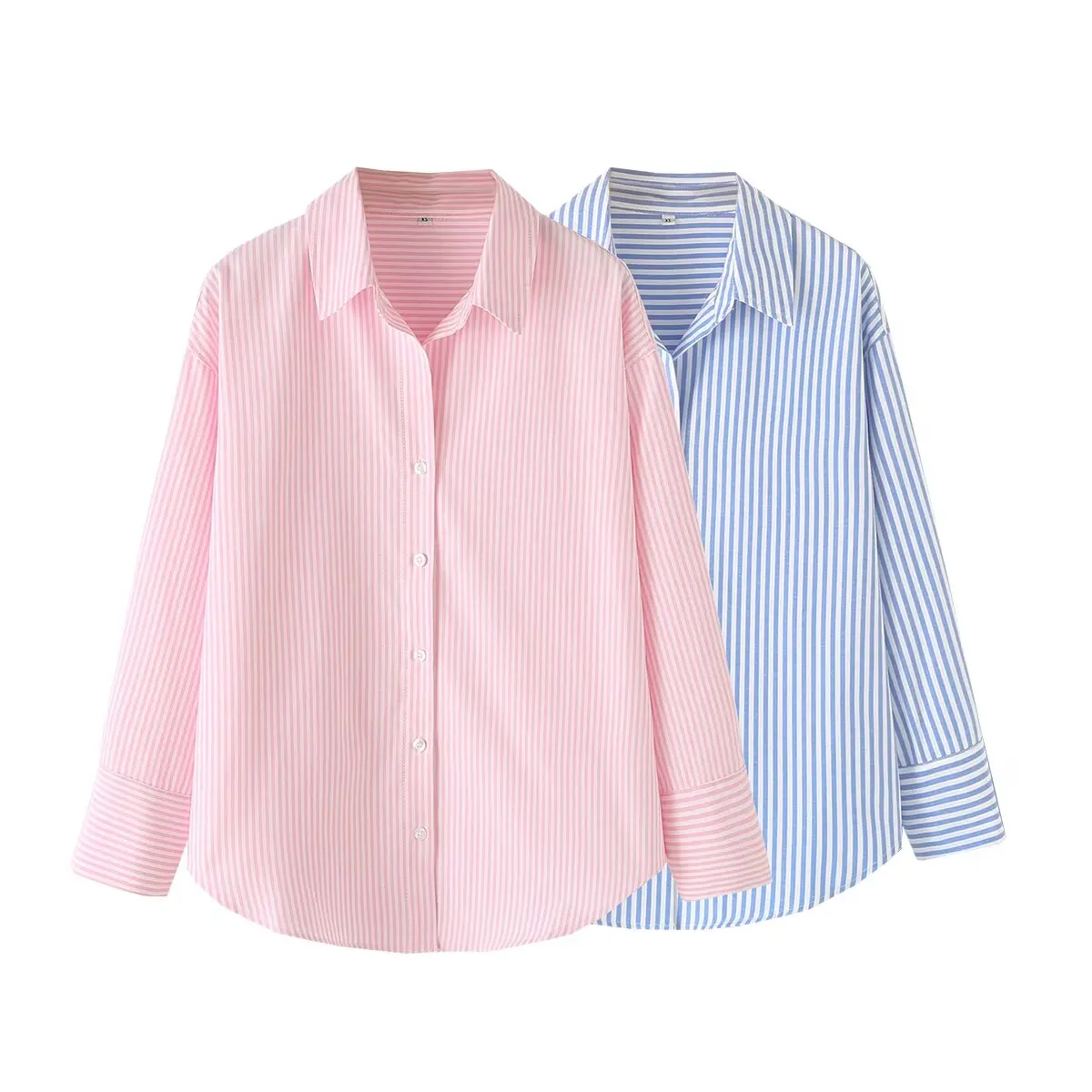 

Women's 2024 New Fashion Casual Joker Loose Style Pinstriped Blouses Retro Long Sleeve Button Blouses Chic Tops.