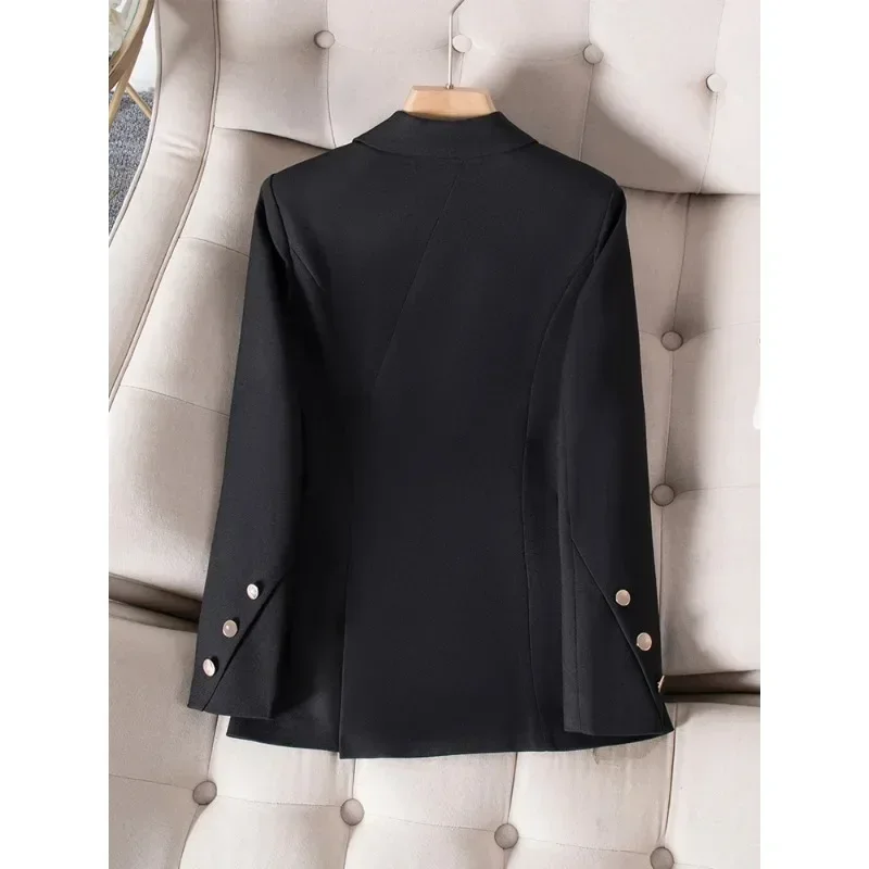 Blazer formel à manches longues pour femmes, vêtements de travail d'affaires, veste pour femmes, orange, noir, mode féminine, dames de bureau, automne, hiver