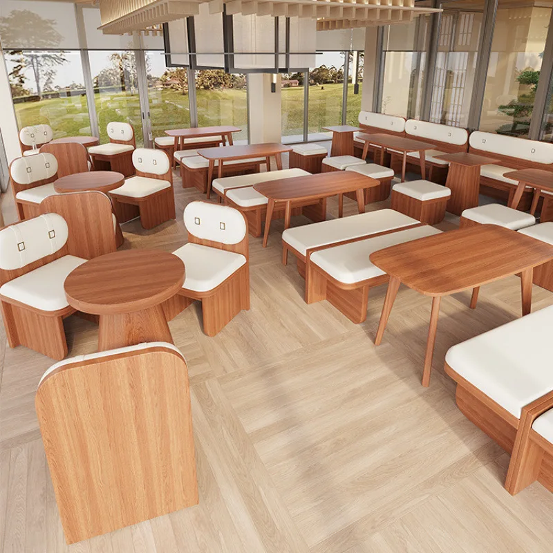 &Card seat sofa milk tea shop table and chair combination coffee shop dining table commercial clear bar catering tea house
