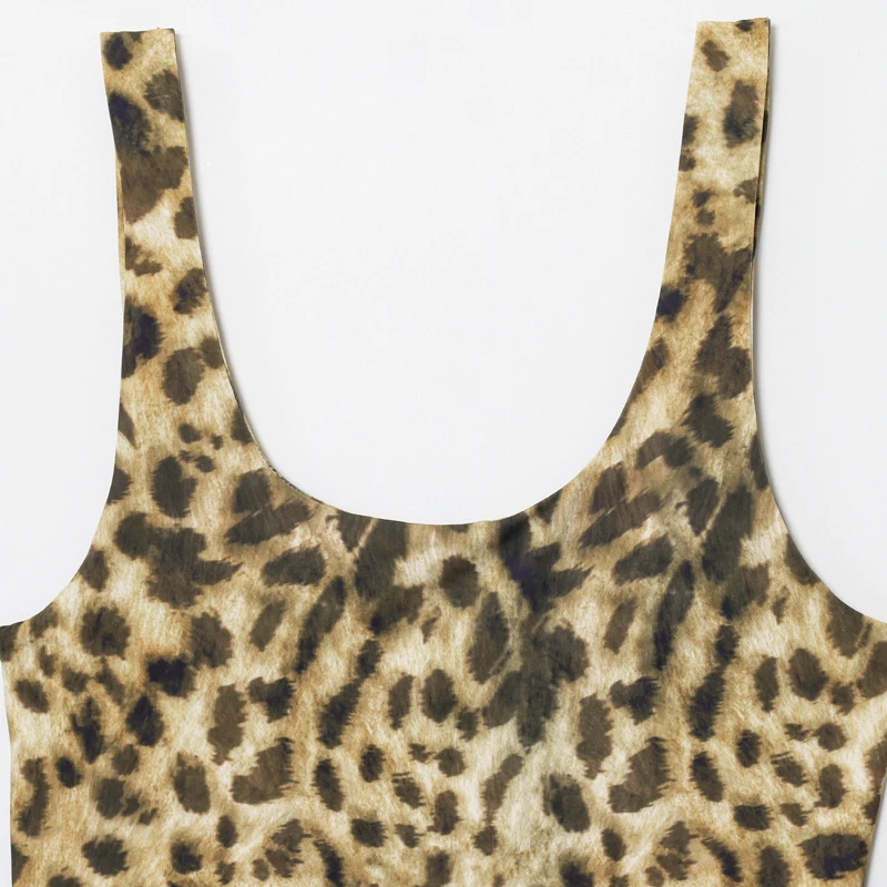 Hxao 2025 sexy leopardo deslizamento bodysuit feminino verão impressão tanga emagrecimento bodysuit para mulheres moda sem costas sem mangas bodysuits