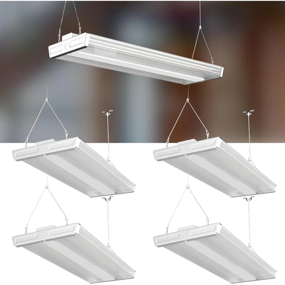 LED High Bay Shop Lights, 100-277V 200W 28000LM [Eqv. 800W MH/HPS] 5000K Diamond Diffusion Linear Hanging Light 4Pack