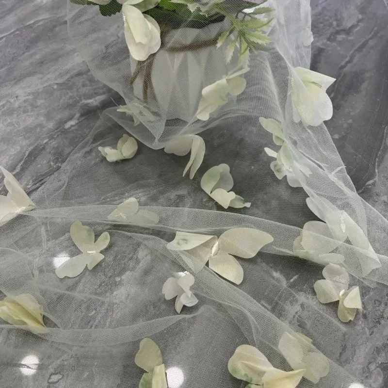 2 Yards Five Color Options, Three-dimensional Butterfly Mesh Embroidery Lace Decal Fabric DIY Clothing Decoration Accessories