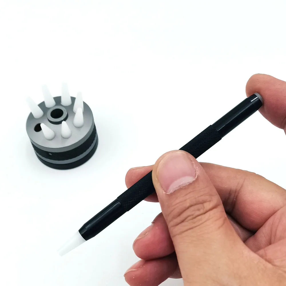 MSA 05.030 Watch Hands Fitting Tool On A Rotating Base With 8 Assort Nylon Tops For Watchmaker Repairing