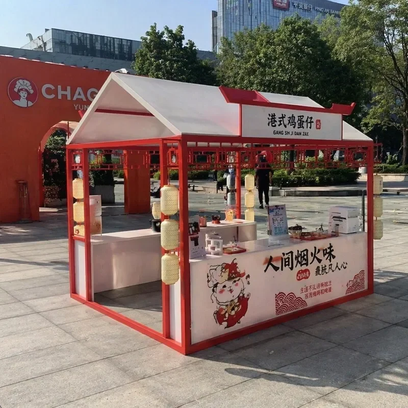 For Outdoor Night Market Mobile Stall Iron Art Sales Booth Portable Scenic Market Cart Cultural Tourism Activity Vendor Kiosk