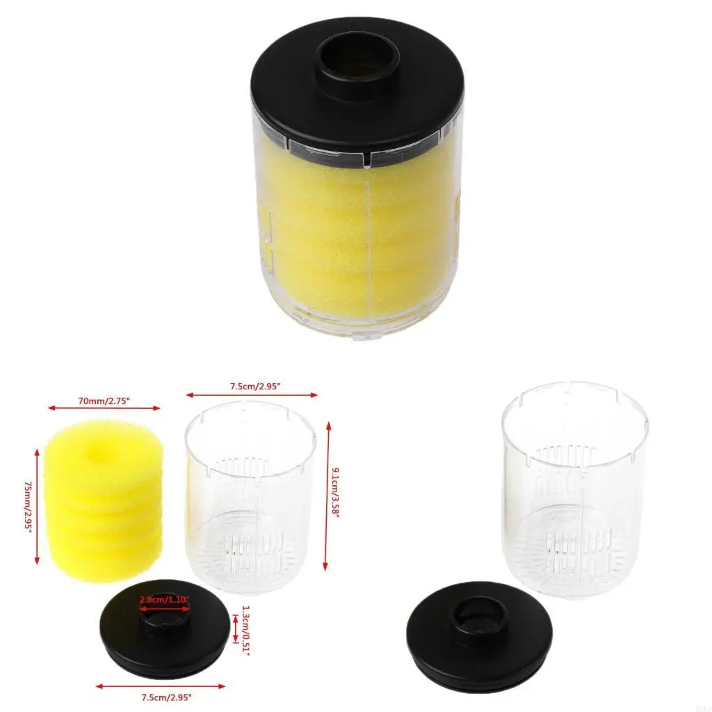 62KD Ersatzschwämme, transparente Box für Aquarium-Schwamm, biochemisches Filterzubehör