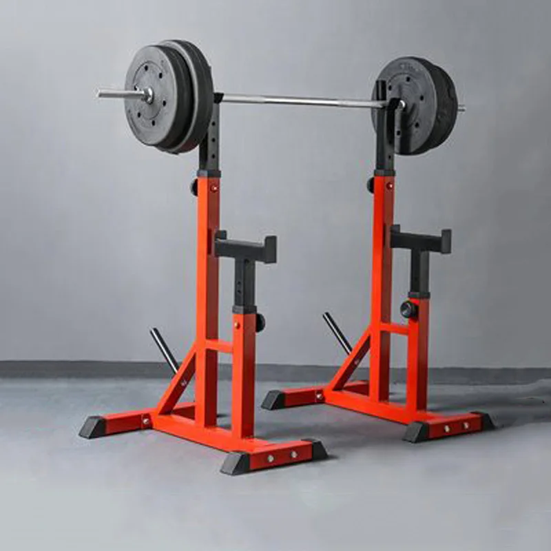 KX11 Adjustable Integrated Barbell Squat Rack Commercial Weight Lifting Barbell Rack Indoor Push Bench Barbell Semi-Frame Stand