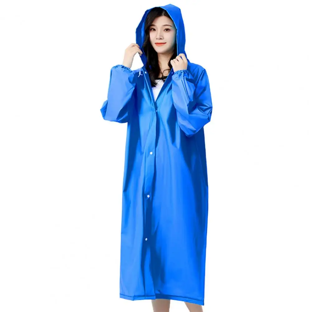 Durable Hooded Raincoat Thickened Rainproof Snap Button Tourism Outdoor Hiking Rain Poncho Raincoat