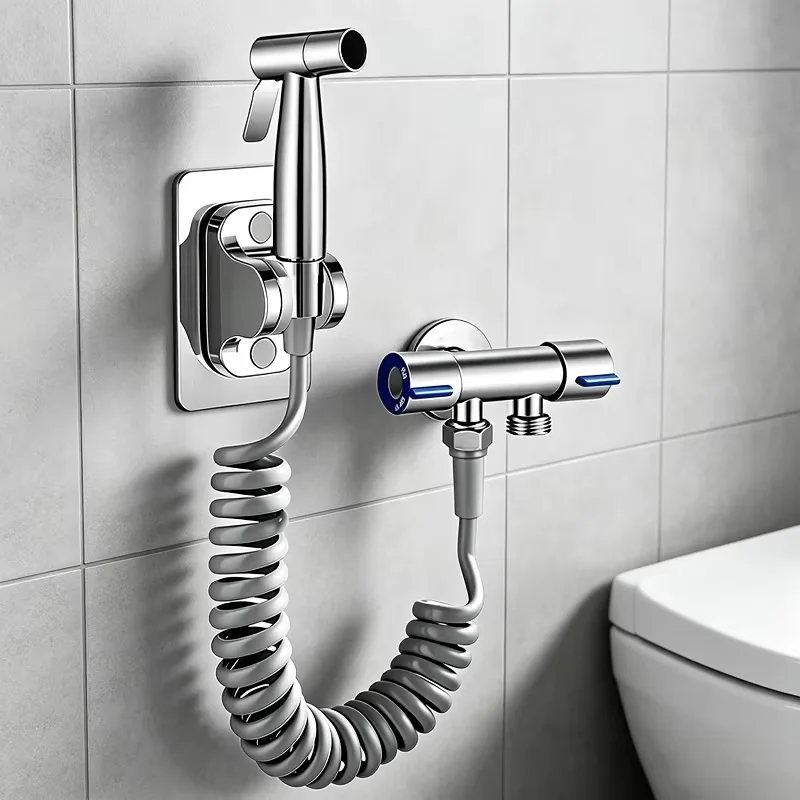 Handheld Bidet Sprayer Set Stainless Steel Spray Gun Shower Toilet Bidet Faucet - Washing Device with Small Flower Sprinkler