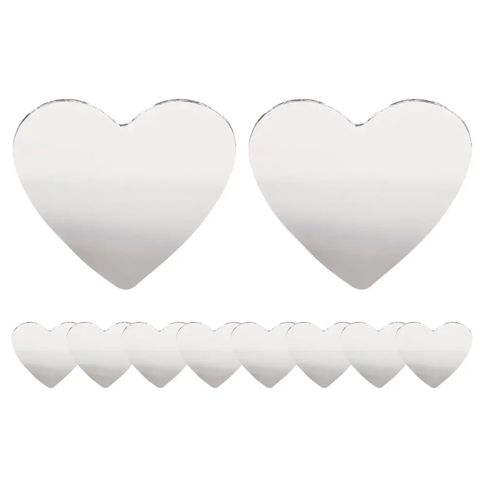 

10Pcs Glass Mirror Sheets Heart Design Durable Easy to Use for Crafts Small Glass Mirror Small Mirrors Craft Mirrors