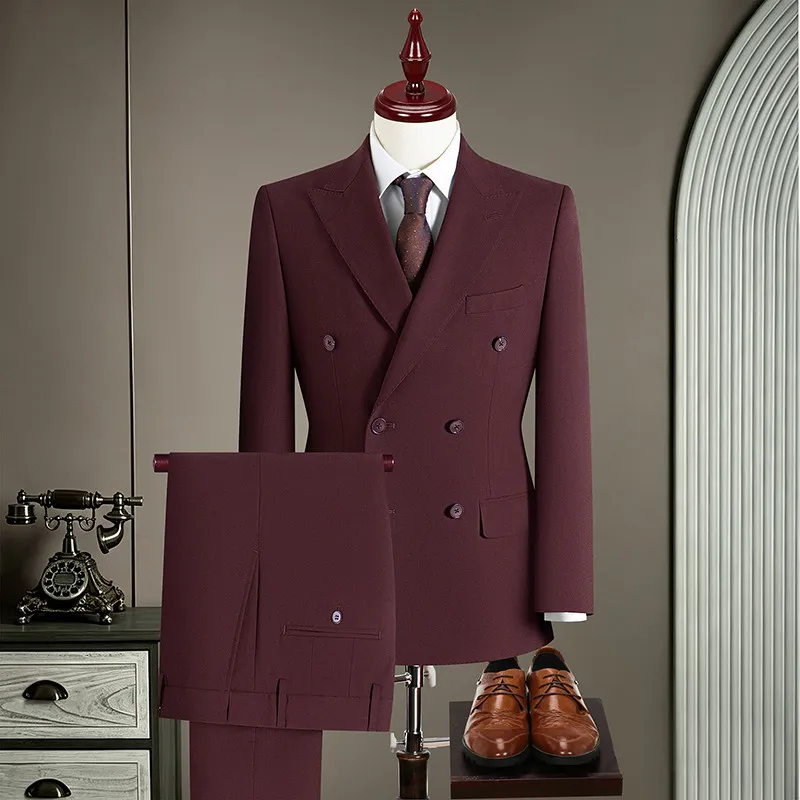 High-End Handmade Half-Linen Blend Wool Lyocell Italian Style Wedding Party Three-Piece Suit Set Versatile for Various Occasions