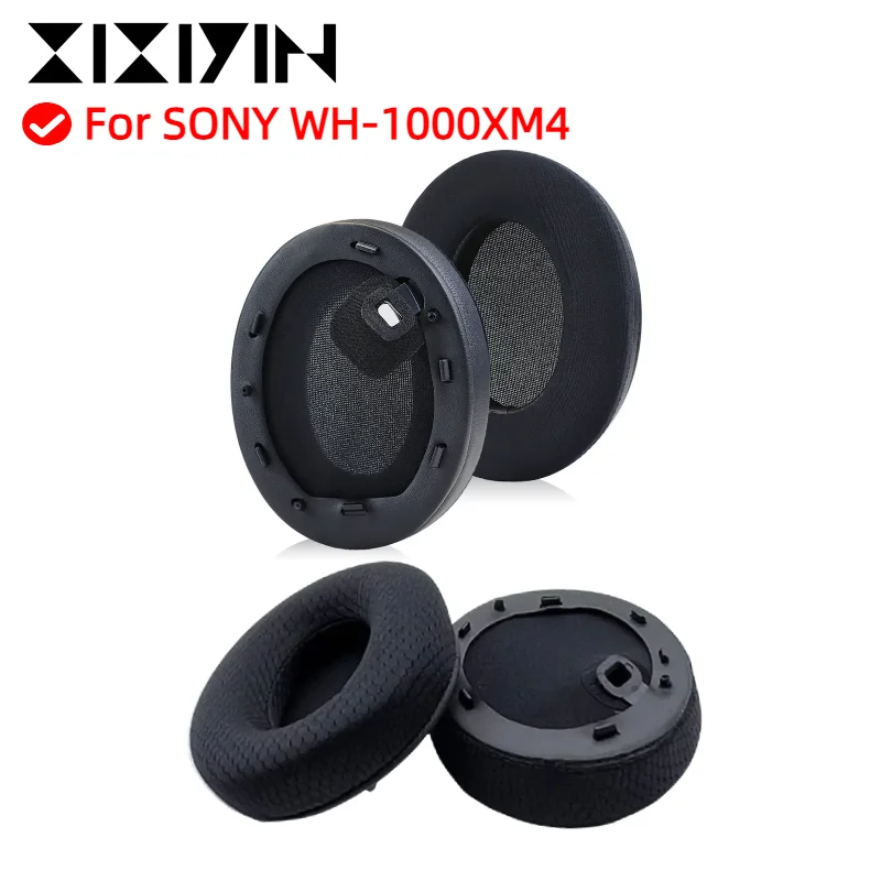 

Ear pads for For SONY WH-1000XM4 Headsets Mesh cloth Memory Sponge Softer Protein Leather Earpads