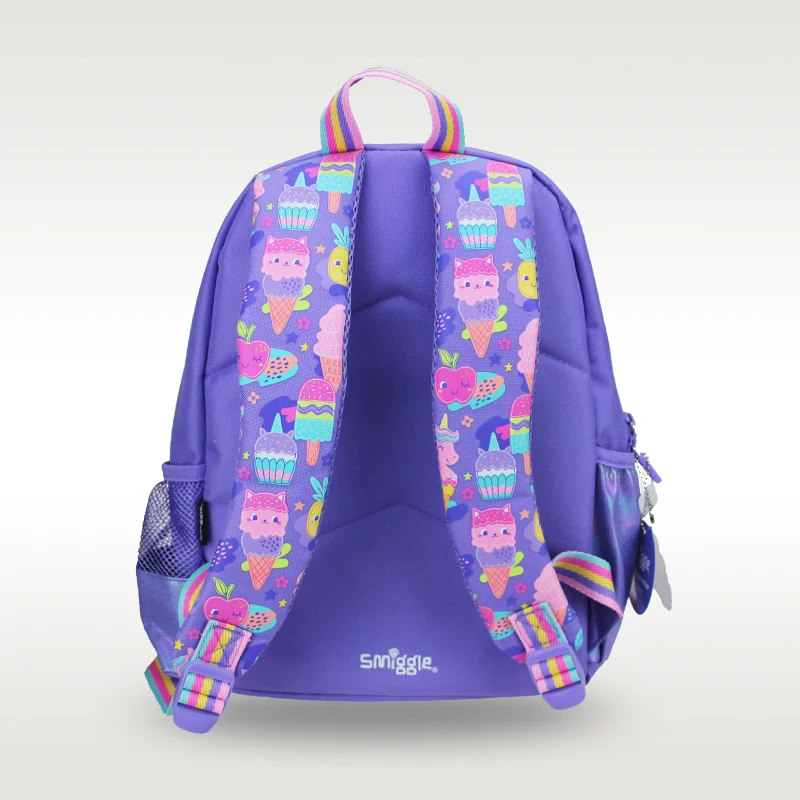 Australië smiggle originele kinderschooltas meisjes paarse kegel eenhoorn schouderrugzak Kawaii 3-7 jaar modelleringstassen 14 inch