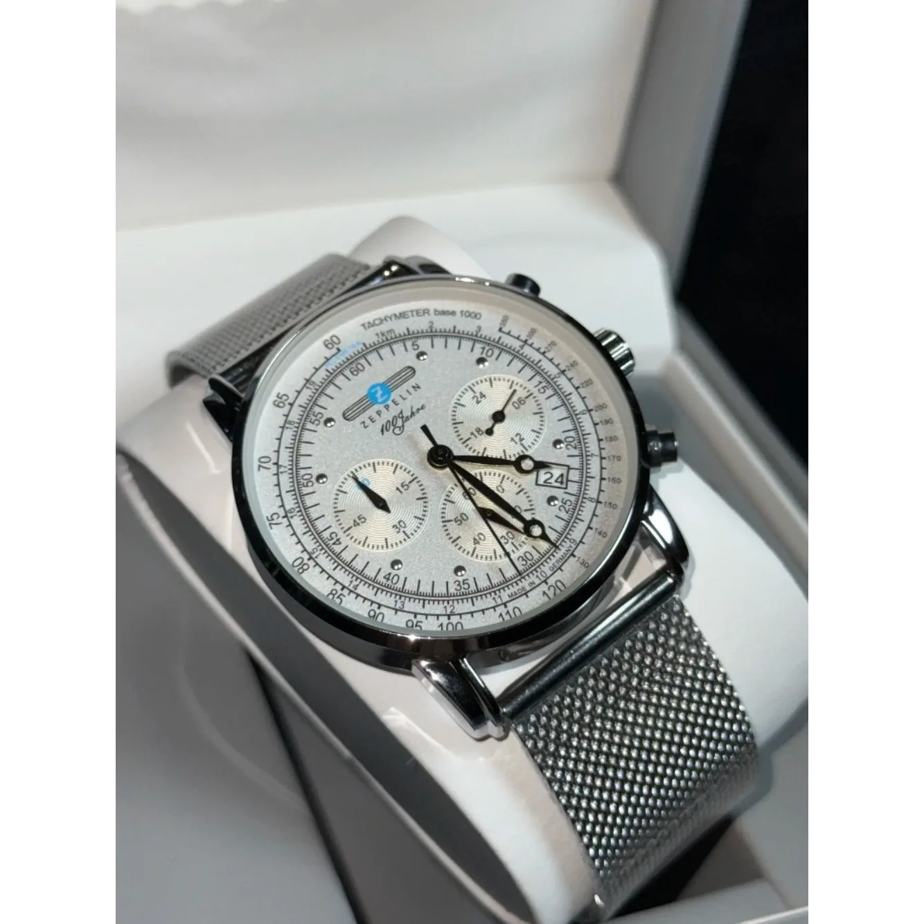 Zeppelin Classic Retro Men's Quartz Watch Mesh Bracelet Casual Business Sports Life Waterproof Timing Watch Gift Date