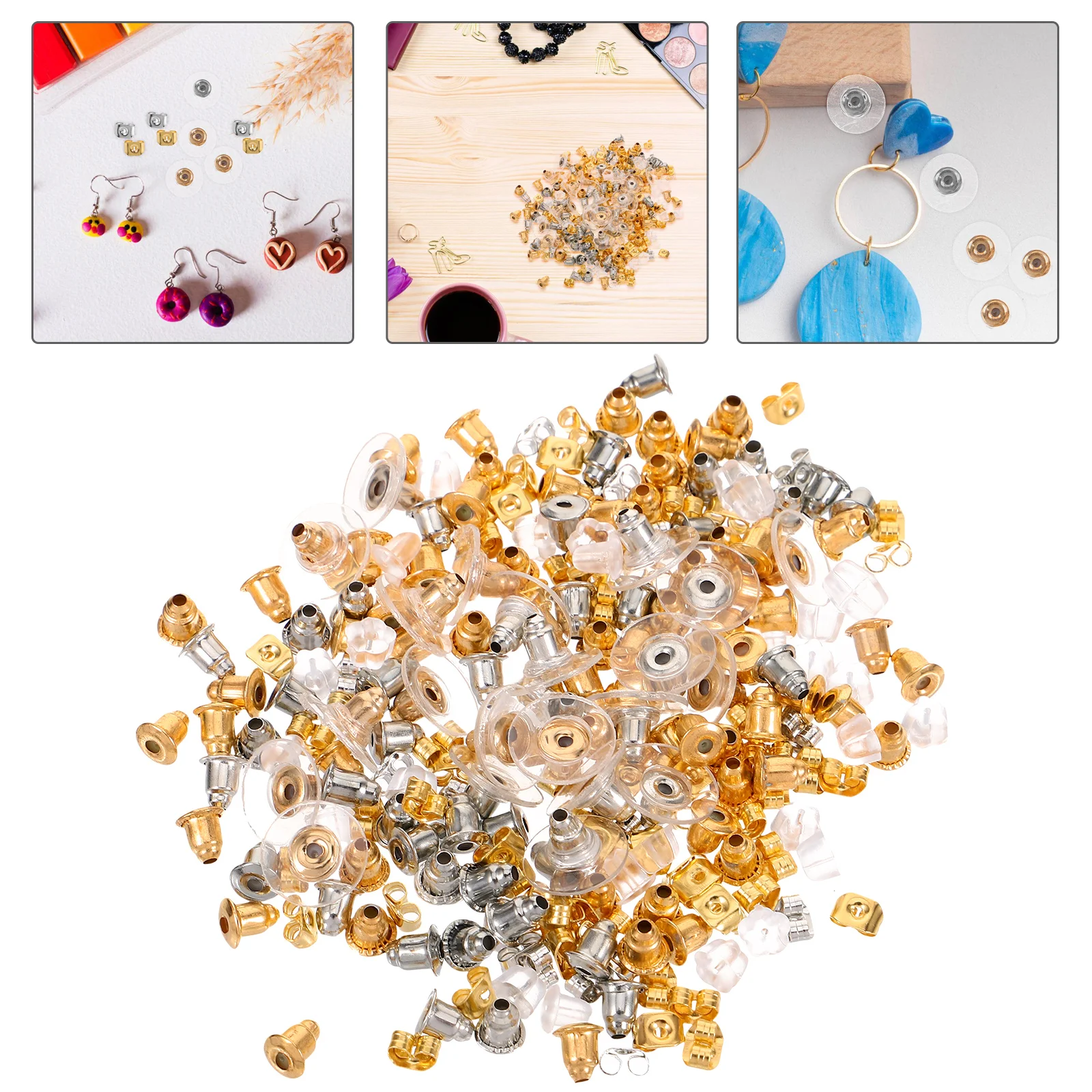 

Ear Plugs Jewelry Accessories Transparent Butterfly Stud Earring Backs Bullet Caps for Women High Strength Plastic Metal Durable