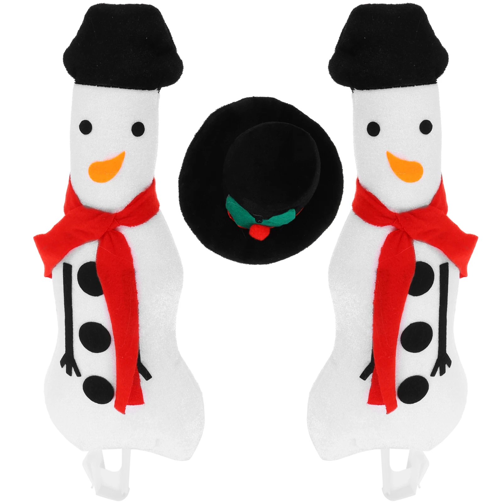 

2pcs Christmas Snowman Car Decorations Wear Resistant Easy Installation Fashionable Winter Ornament Gifts