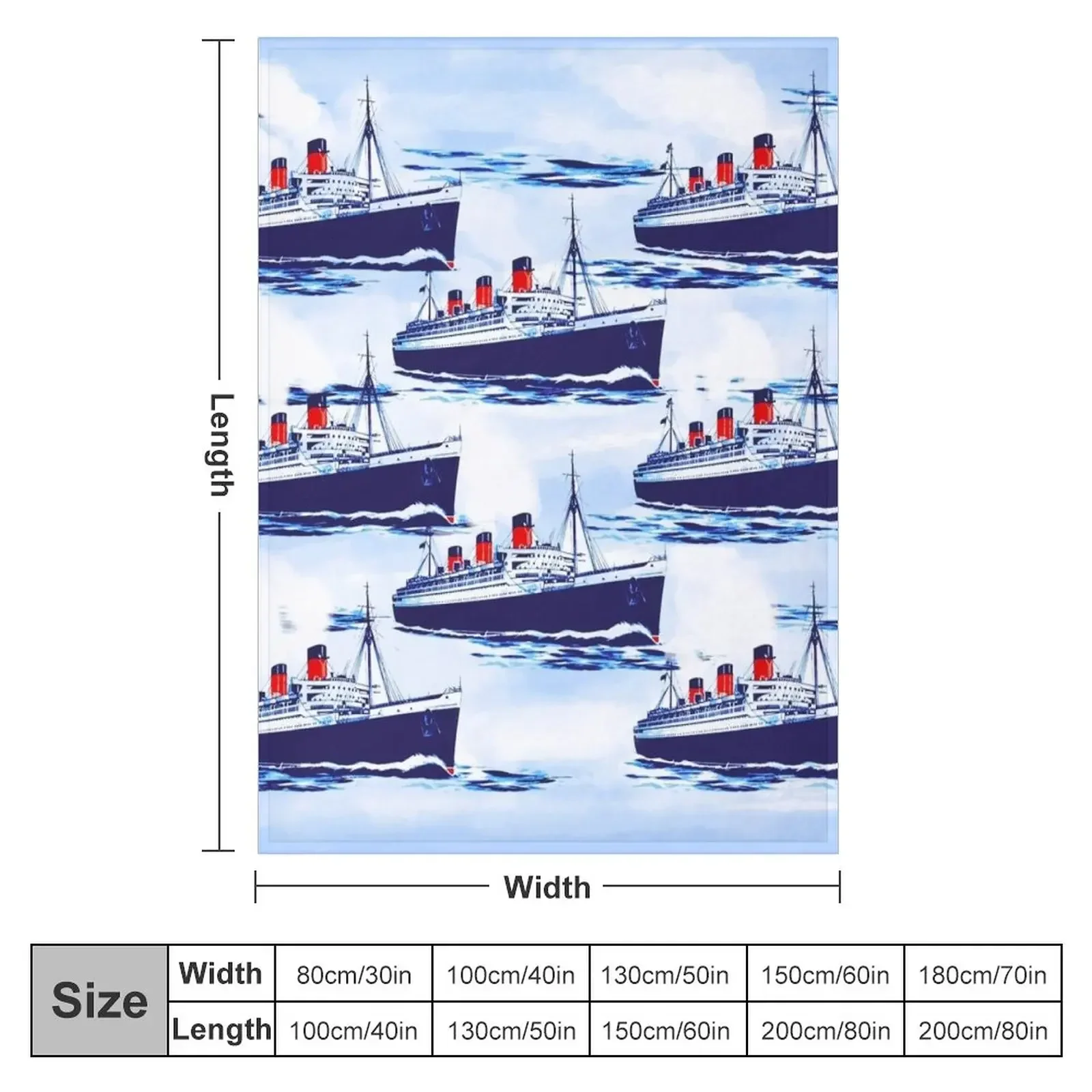 Boat Scrub Cap Pattern Throw Blanket Decoratives Hair Multi-Purpose Blankets