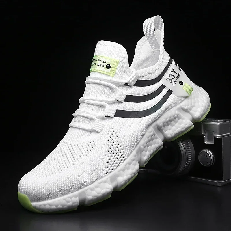 Men's Sneakers Mesh Breathable Running Shoes Male Light Non-slip Classic Sports Casual White Shoes Women Couple Tenis Masculino