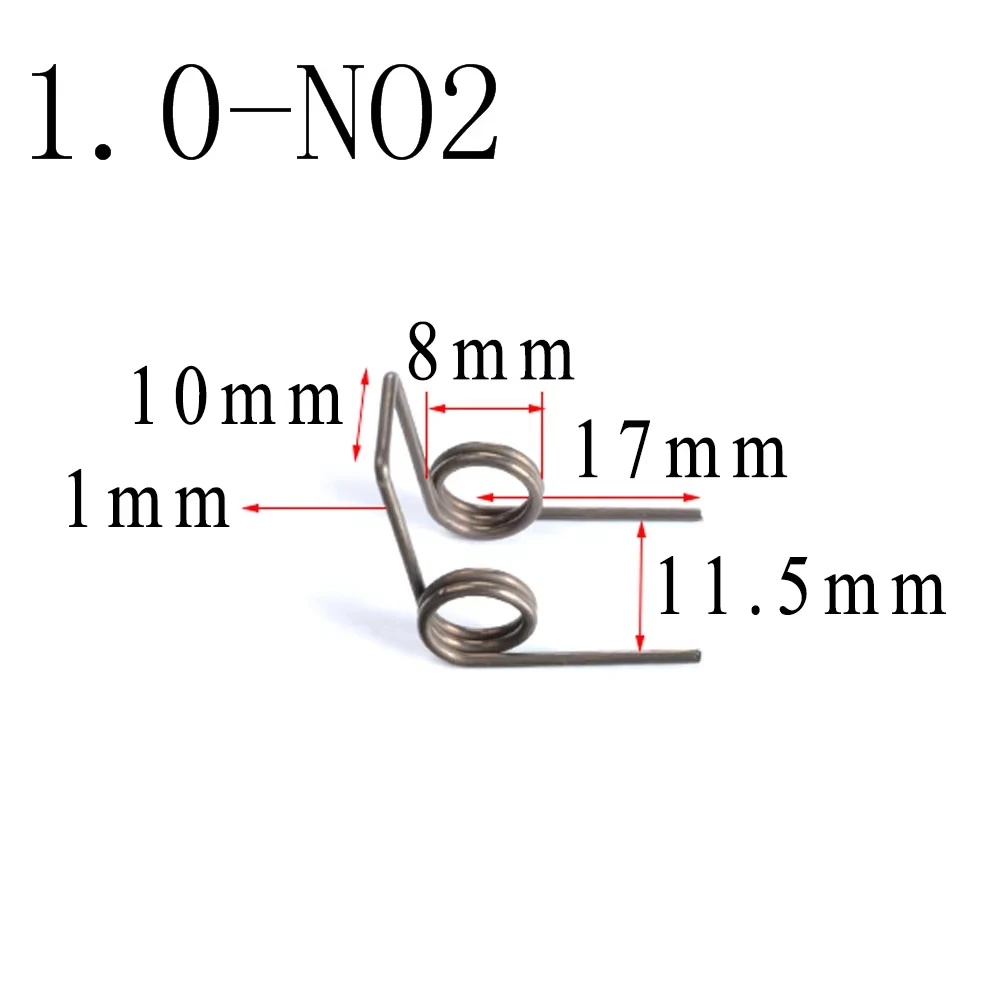  2PCS  DIY Accessories Torsion Spring Wire 1.0mm OD 8mm Steel Double Torsion Spring