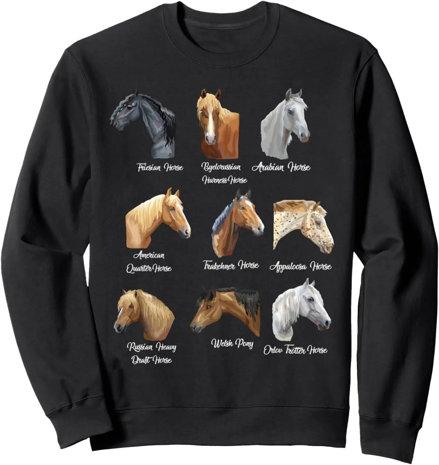 Horse Breeds Equestrian horseback riding gift for girls Sweatshirt