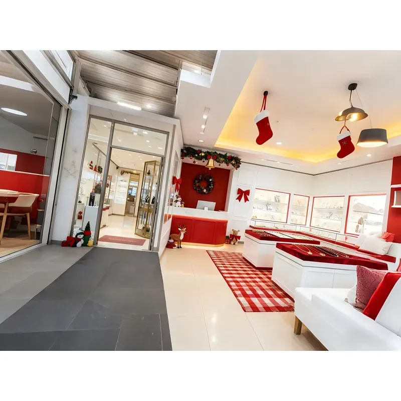 Fashion Jewelry LED Lighting Stainless Steel Eco-Friendly Showroom Display Cabinets Set for Retail Store Shopping Mall