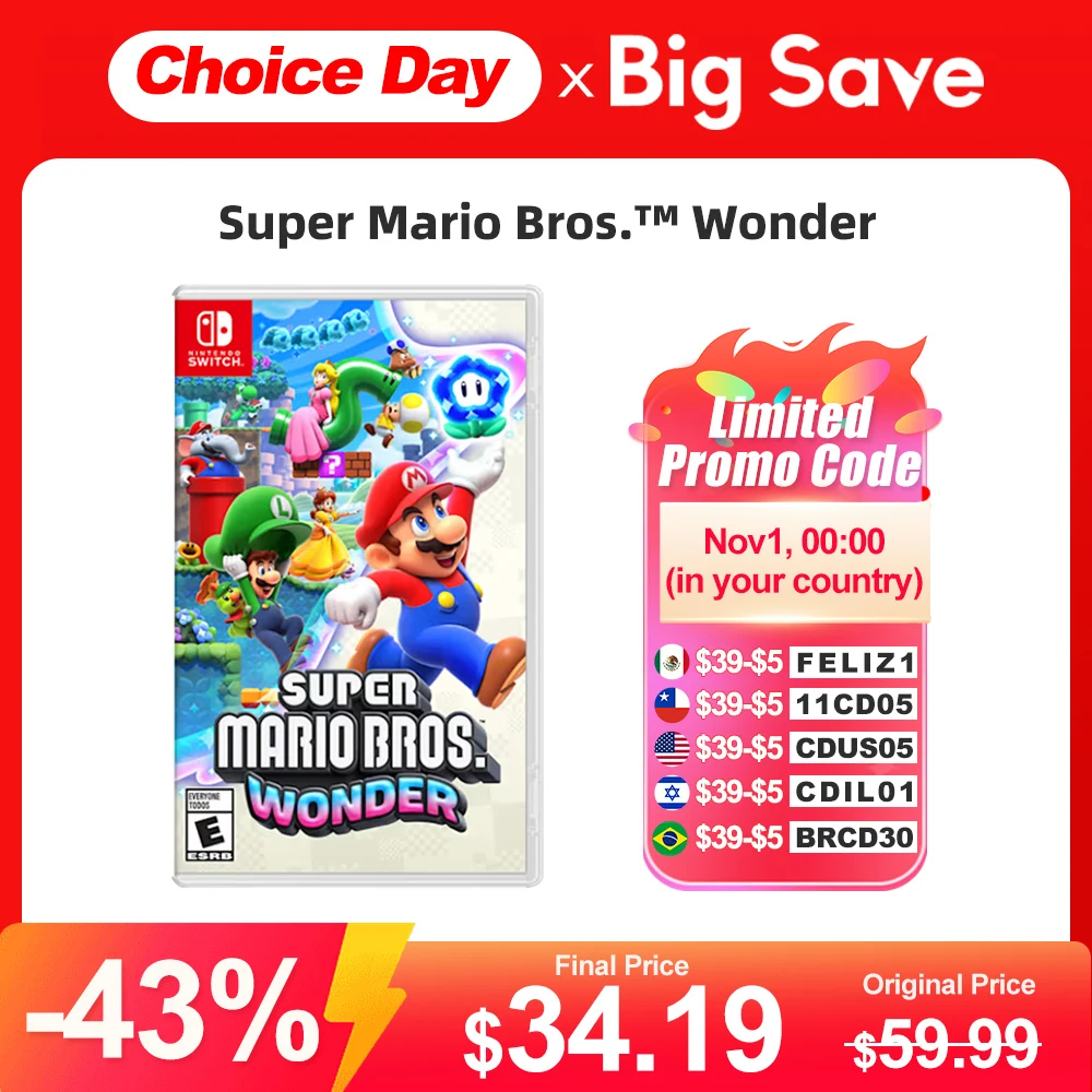 

Super Mario Bros. Wonder nintendo switch игры, Игровые предложения Nintendo Switch 100%, официальная оригинальная игровая карта, экшн-жанр для Switch OLED Lite
