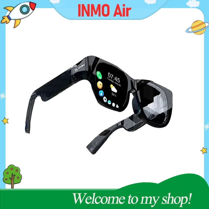 نظارات INMO Air الذكية AR مع لعبة حلقة ذكية تدعم التعرف على اللغة متعدد اللغات AI ChatGPT وTiktok مع الكاميرا
