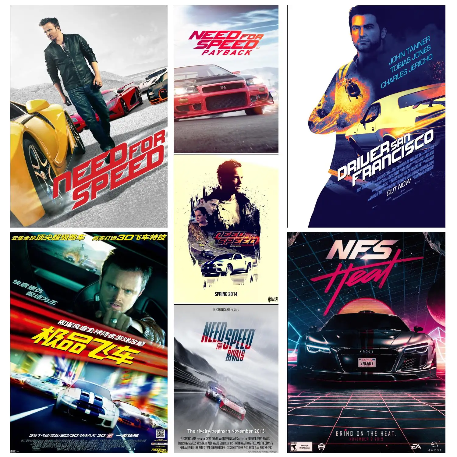 

need for speed Anime Video Game Canvas Art Poster and Wall Art Picture Print Modern Family bedroom Decor Posters