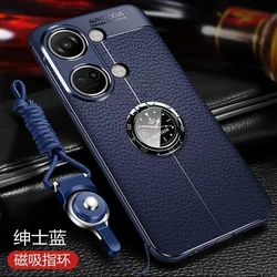 Magnetic Case For OnePlus Nord 3 5G Holder Ring Phone Cover For One Plus Nord3 ACE 2V TPU Soft Leather Shell Shockproof Bumper