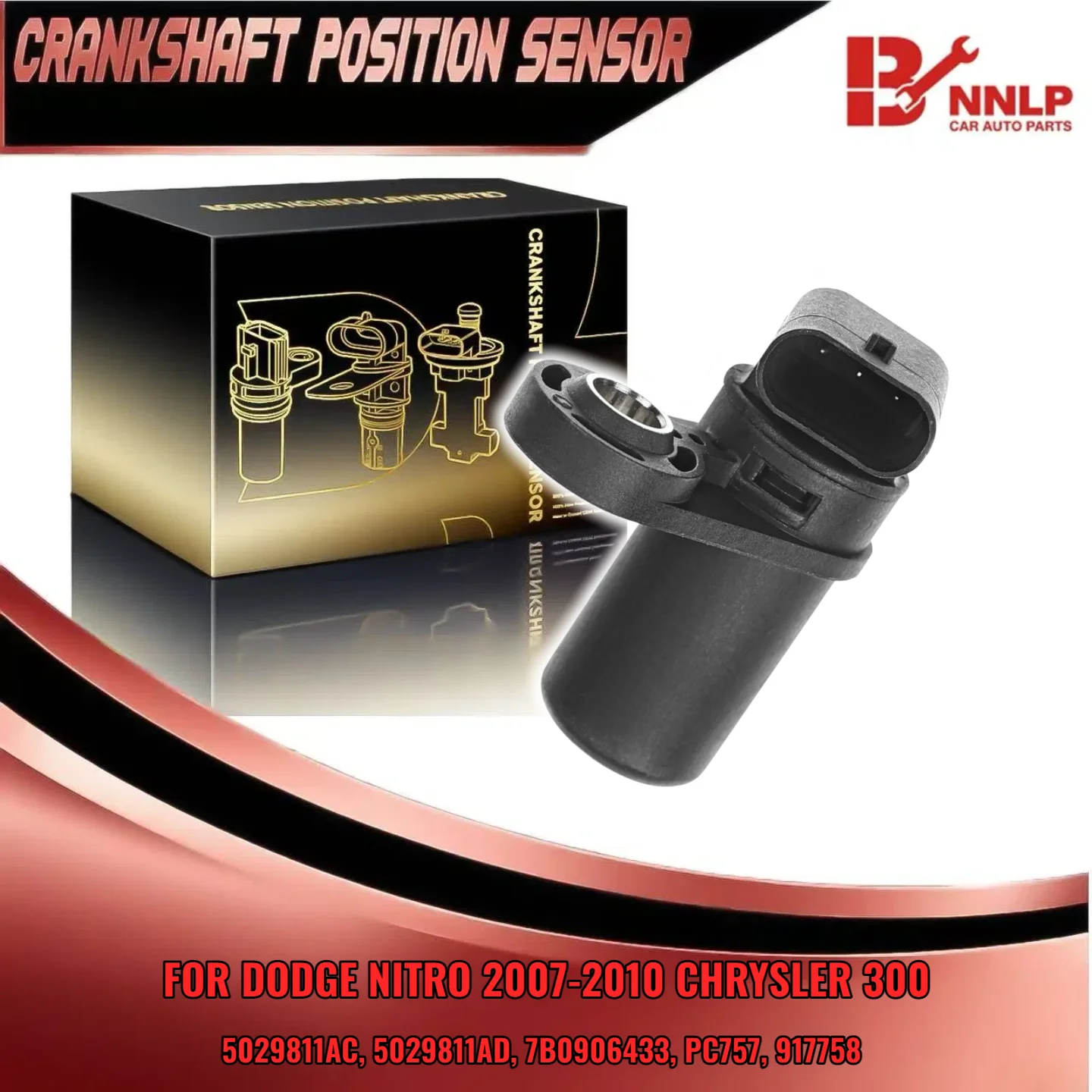 

Engine Crankshaft Position Sensor for Chrysler Sebring 07-10 Dodge Jeep Wrangler PC757 5029811AC 7B0906433