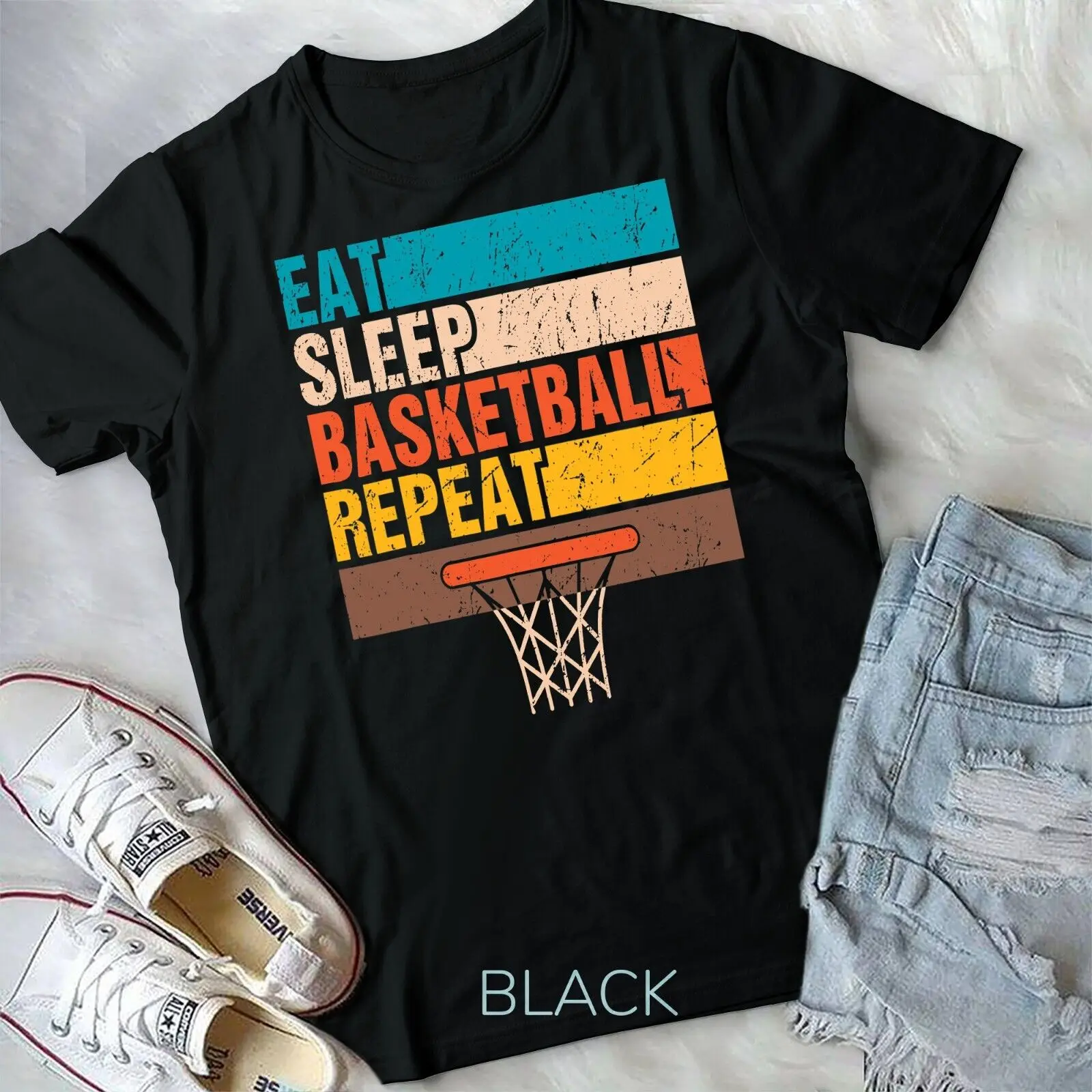 Eat. Sleep. Basketball. Repeat. Basketball Youths Kids Gifts Unisex T-shirt